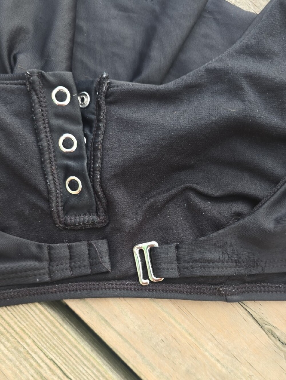 No Boundaries Black Scoop Swim Bikini Top with Eyelet Detail - Picture 9 of 10